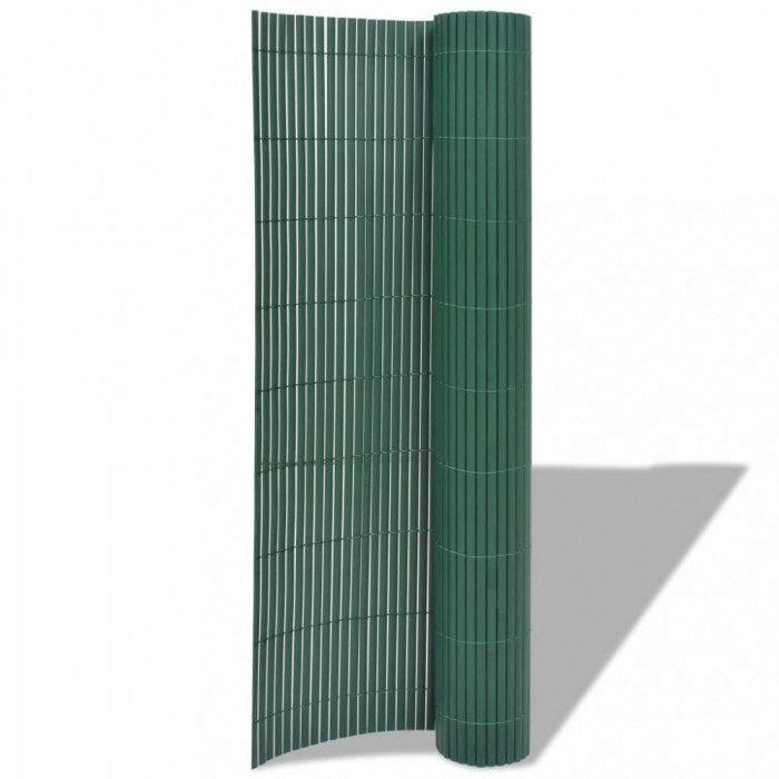 Gard de gradina cu doua fete, verde, 90 x 500 cm, PVC GartenMobel Dekor