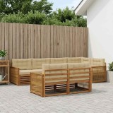 vidaXL Set de canapele de exterior cu pernă 7 pcs Natural și Bej 3383481