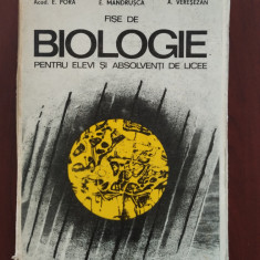 Fișe de biologie pentru elevi și absolvenți de licee - E. Pora 1976