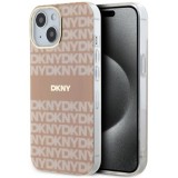 Husa iPhone 15 - DKNY IML Mono &amp; Stripe MagSafe (DKHMP15SHRHSEP) - Pink