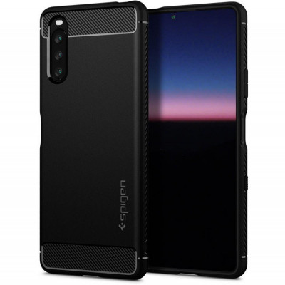 Husa TPU Spigen Rugged Armor pentru Sony Xperia 10 III, Matte, Neagra ACS02842 foto