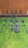 Set Pescuit Crap: 4 Lansete 3.9m Carbon, 4 Mulinete 8000, Rod Pod Echipat, Senzori, Swingere, Husa Transport