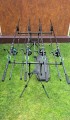 Set Pescuit Crap: 4 Lansete 3.9m Carbon, 4 Mulinete 8000, Rod Pod Echipat, Senzori, Swingere, Husa Transport