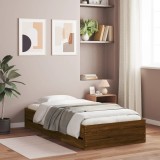 VidaXL Cadru de pat cu sertare stejar maro 75x190 cm lemn prelucrat