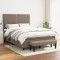 vidaXL Pat box spring cu saltea, gri taupe, 140x200 cm, textil 3136513