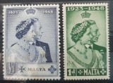 Malta 1948, Royal Silver Wedding, regi, nestampilat, MH