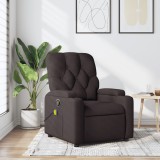 VidaXL Fotoliu de masaj rabatabil, maro &icirc;nchis, material textil
