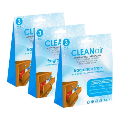 Set 9 plicuri anti-umiditate pentru sertare Clean Air, 30 gr, fara miros foto