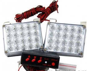 Kit 2x lampi led stroboscopice lumina portocalie 12v foto