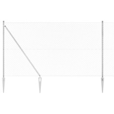 vidaXL &Icirc;mprejmuire din plasă cu st&acirc;lpi Argintiu 1.6 x 10 m Oțel 3351209
