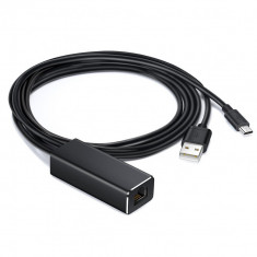 Adaptor Chromecast cu alimentare USB la Ethernet 100Mbps foto