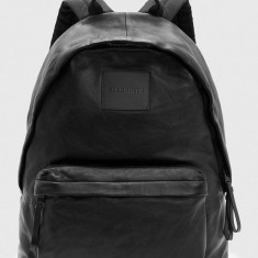 AllSaints ghiozdan de piele CARABINER BACKPACK barbati, culoarea negru, mare, neted, M164XB