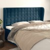 VidaXL Tăblie pat cu urechi albastru &icirc;nchis 203x23x118/128 cm catifea 3118460