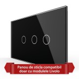 Cumpara ieftin Panou din sticla pentru &icirc;ntrerupator touch Livolo, 4M, standard italian, negru