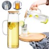 Set 2 Carafe Sticlă Borosilicată Salestore.ro&reg; &ndash; Apă, Suc, Capac Bambus/Inox, Termorezistente -20&deg;C/+150&deg;C