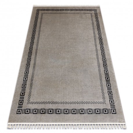 Covor AMOUR 53098A bej / negru - Cadru, grecesc modern, elegant, 98x200 cm