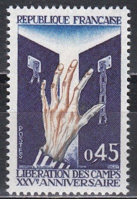 Franta 1970 - A 25-a aniversare a eliberării din lagărele de concentrare, MNH foto