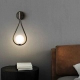 Cumpara ieftin Aplica de perete, lacrima, dulie E14, 1 glob alb, 230V, corp culoare negru
