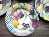 4 farfurii vintage din portelan Gien Franta