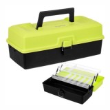 Cutie accesorii pescar TRIZAND 27415, 2 rafturi, 33 &times; 16 &times; 13 cm, negru/verde