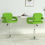 Cumpara ieftin Scaune de bucătărie pivotante, 2 buc. verde, piele artificială