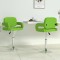 Scaune de bucătărie pivotante, 2 buc. verde, piele artificială