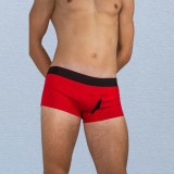 Boxeri Bărbați cu Picior Scurt &ndash; Confort și Flexibilitate din Bumbac Elastic - M - Rosu