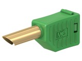 Mufă banană 4mm verde, 19A, 30V AC / 60V DC, neizolată
