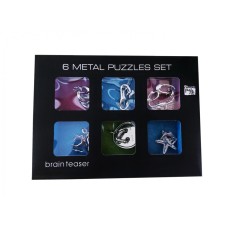 Set puzzle Brain Twister 6 jocuri din Metal, pentru copii si adolescenti, Animale marine, 375CUB