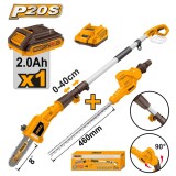 Drujba fierastrau de pomi si gard viu pe acumulator 20 v 2,4 m cu 2 functii - Ingco CPTS201681