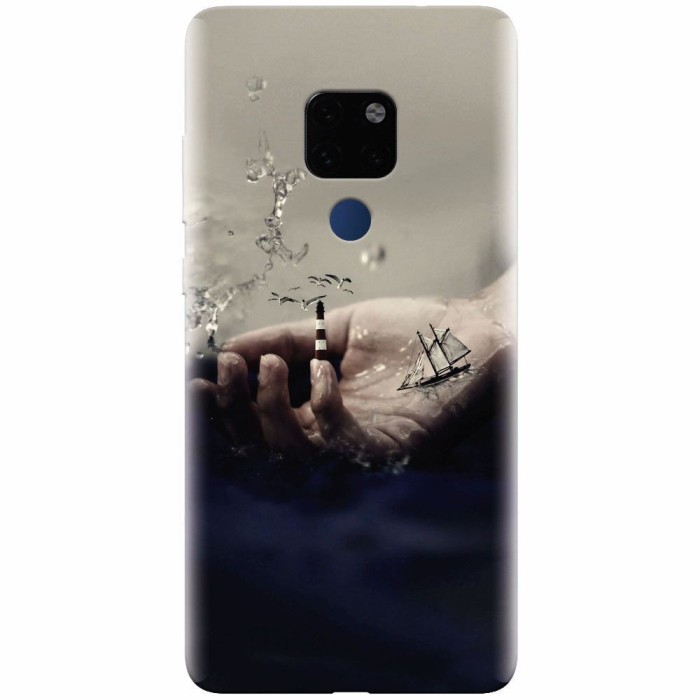 Husa silicon pentru Huawei Mate 20, 3D Hand Ocean Render