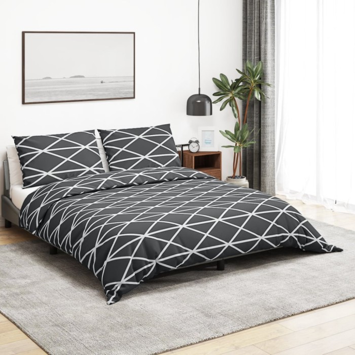 Set cu husă de pilotă, gri, 155x220 cm, bumbac