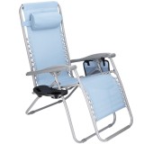 Sezlong scaun pliant plaja sau gradina, Siesta, gravitatie zero, cu tetiera, albastru deschis Household NewTrend