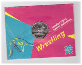 Moneda Marea Britanie 50 pence 2011 Olimpiada de vara Londra 2012 Wrestling UNC