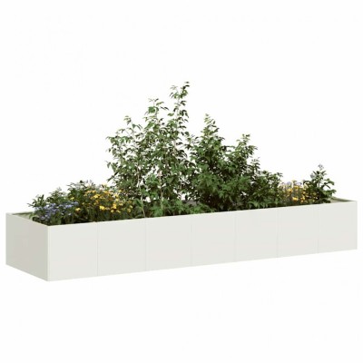 vidaXL Jardinieră alb 280x80x40 cm oțel foto