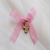 Set 75 Cruciulite Botez Roz cu Funda Organza - Lichidare Stoc! Cruciulite Botez Ieftine, 15mm