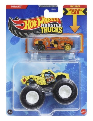 HOT WHEELS MONSTER TRUCK SI MASINUTA METALICA TOTALED foto