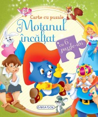 Carte cu puzzle - Motanul incaltat foto