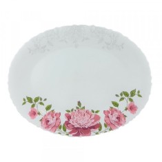 Set 3 Platouri Opal Alb Model Bujori Decor 34cm V1010/400 DNC42484 foto