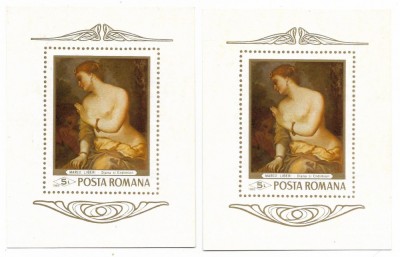 Romania (300) - Reproduceri de arta - Nuduri, 1969 - 2 serii + 2 colite neobliterate foto