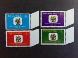Set Timbre Rodesia 1973 &ndash; Guvernare Responsabilă 1923-1973, Seria Completă cu Margine de Coliță (Michel 135-138) -A583