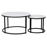 Cumpara ieftin Set 2 masute alb negru Cirko 80x48 cm, 48x42 cm