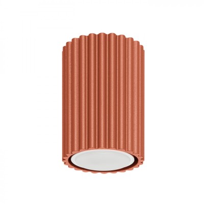 Lampă De Tavan Karbon Ocru Roșu Aluminiu, 1 Bec Tub Minimalist De Interior. foto