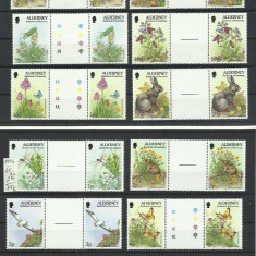 Alderney MNH 1994 / 1997 - fauna animale pasari flora