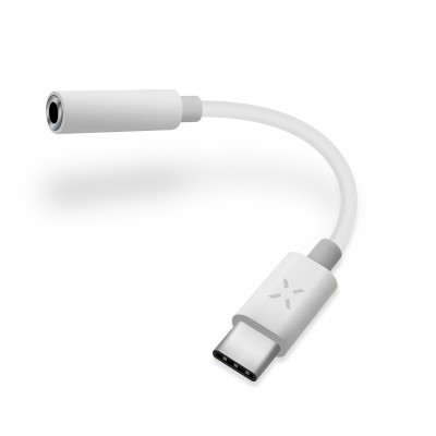 Adaptor audio, convertor Type-C la Jack, Fixed, alb, FIXL-CJD-WH foto