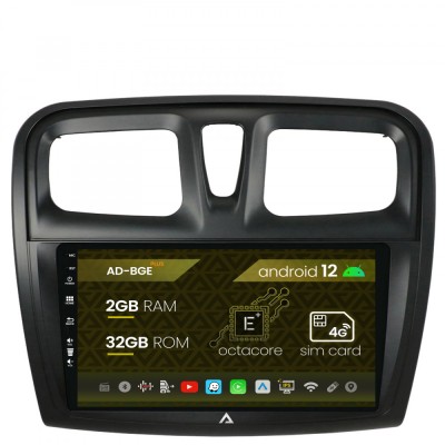 Navigatie Dacia Logan Sandero, Android 12, E-Octacore 2GB RAM + 32GB ROM, 9 Inch - AD-BGE9002+AD-BGRKIT375 foto