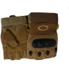 Manusi tactice cu protectie militara fara degete, OAKLEY Half Finger maro, Oem