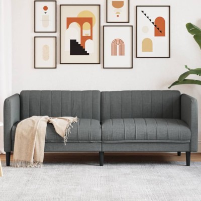 Gossi canapea cu 3 locuri, gri inchis, material textil foto