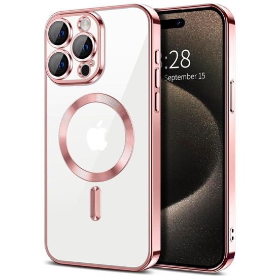 Husa pentru iPhone 16 Pro - Techsuit Luxury Crystal MagSafe - Pink