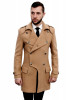 Palton Barbati Camel Smart Casual Lana Slim Fit B110 Elegant Fabricat in Romania